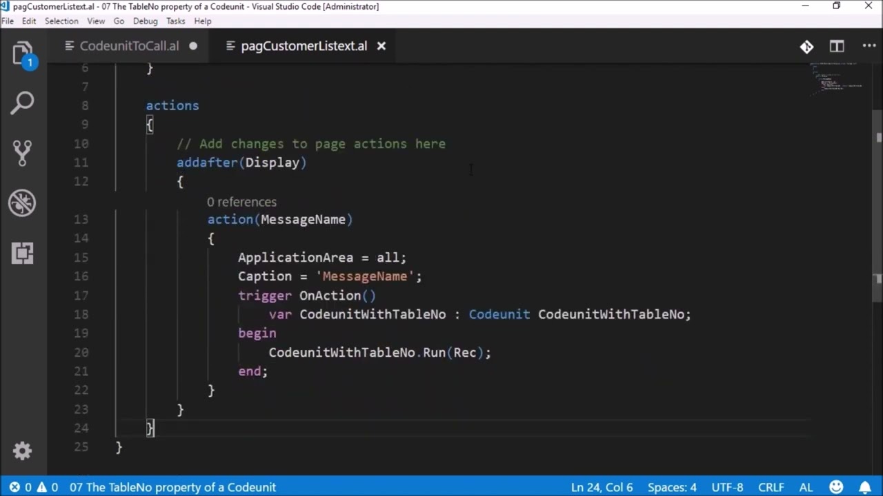 Dynamics 365 Business Central - M01-09 The TableNo property of a Codeunit