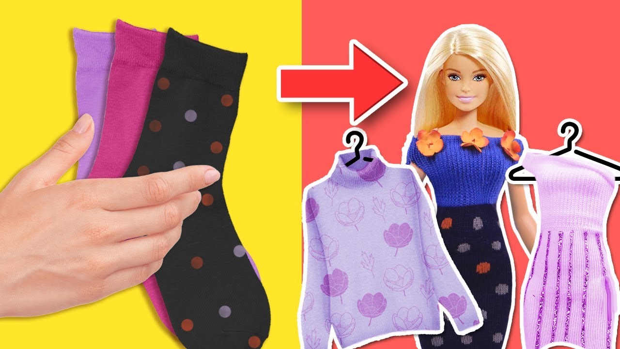 ?Crea ROPA para BARBIE con CALCETINES que ya NO USES! ? Manualidades  Fantasticas - YouTube