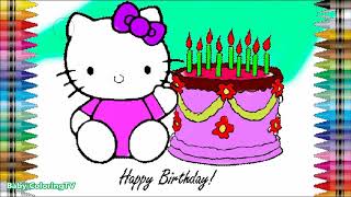 Hello Kitty Birthday Coloring Pages, Happy Birthday Song Hello Kitty