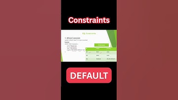 DEFAULT constraint in SQL  #sql #databasecommands #ytshorts #shorts
