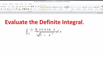 The Definite Integral of Arcsin x/sqrt(1 -  x^2) from 0 to 1/sqrt(2)