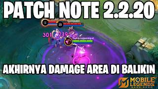 XAVIER BUFF, HIRARA NERF, LUNOX BUFF, GLOO NERF, RAFAELA NERF - PATCH NOTE 2.2.20 MOBILE LEGENDS
