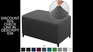 High Spandex Ottoman Slipcovers Rectangle Footrest Footstool Protector Covers Stretch Fabric Storage