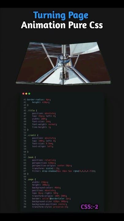 Most beautiful 💖 turning pages animation effect using pure html and CSS ...