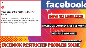 Facebook Restricted problem solve | Facebook comments kaise unblock kare | Fb I
