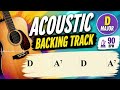 Acoustic Guitar Backing Track | D Major | 90 BPM | Instrumental Jam Track for Practice