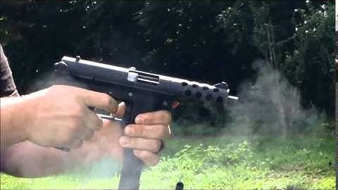 Interdynamic KG9 open bolt fired semi-auto pistol