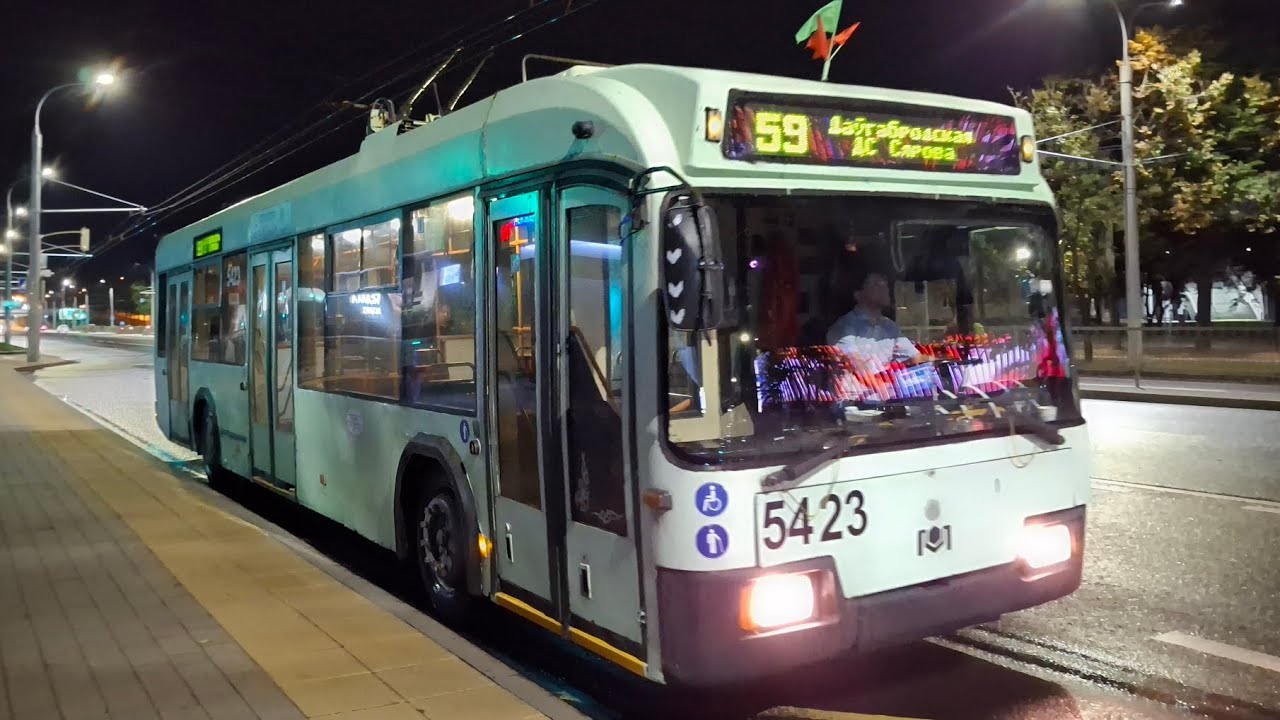 Тралейбус Мінска АКСМ-32102, парк. №5423, маршрут №37 (30.08.2025)