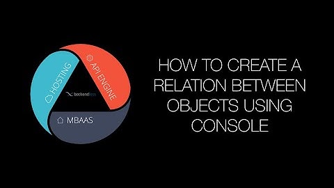 How to create a relation between objects in the Backendless Database