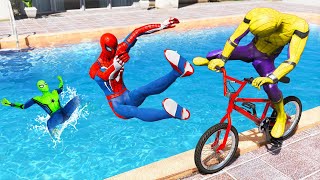 1200 Seconds of GTA 5 Ragdolls Rainbow Spiderman Jumps/Fails Into Water (Euphoria Physics)