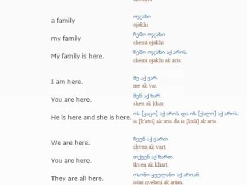 Georgian lesson/English lessons how to study Georgian  1 (People)