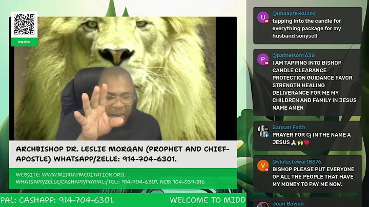 ARCHBISHOP CHIEFAPOSTLE DR. LESLIE M. MORGAN: MIDDAY MEDITATION TEL: 914-704-6301.