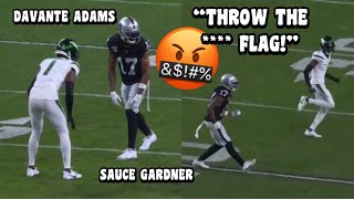 Davante Adams Vs Sauce Gardner GOT HEATED! ? (WR vs CB) Jets vs Raiders 2023 highlights
