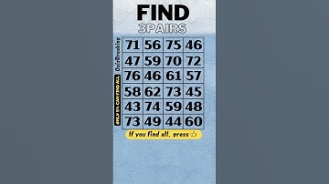 Find 3 pairs (S47) find 3 numbers that come out twice, prevent alzheimer, dementia test,number quiz