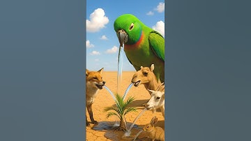 Parrot and animals save the date palm tree from drying up by seeing😱#ai#parrot#animals#shorts#viral