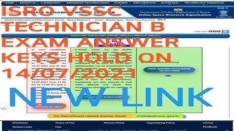 New link VSSC Technician B exam answer key 2021