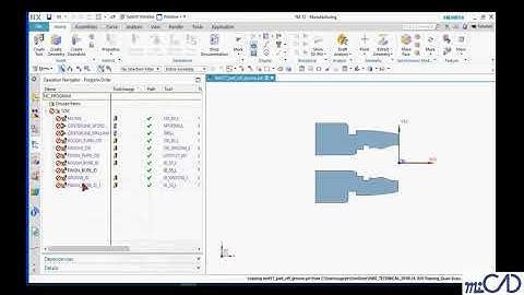 NX12 Tutorial - CAM Turning - 4 3 Cut off a part with a grooving tool Compress