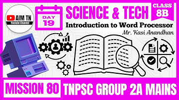 Science & Tech | Computer 💻 | Class - 8B | Introduction to Word Processor | Mr. Kasi Anandhan