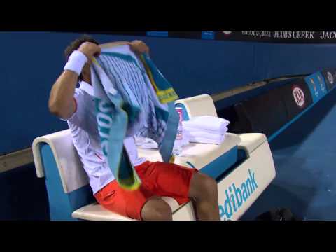 Video Marcos Baghdatis Destroys FOUR Racquets | Australian Open 2012