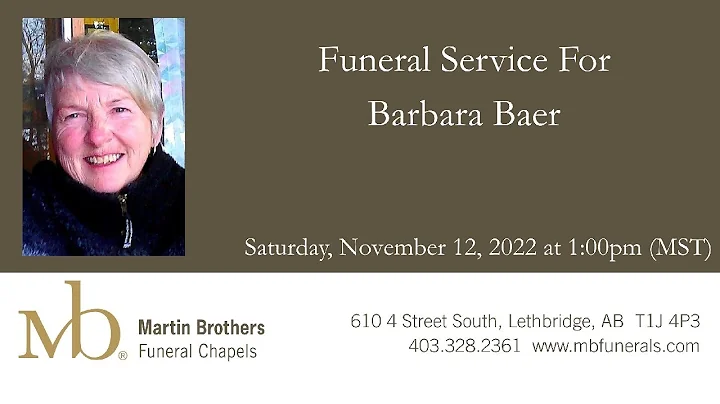 Funeral Service for Barbara Baer