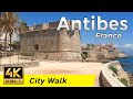 Antibes france  the provenal old town french riviera  walking tour 4k  cte dazur