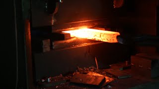 Forging 10 twisted bar Damascus daggers, part 1 forging the blades.