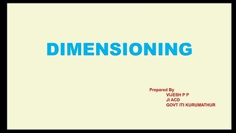 Dimensioning Basic Concepts