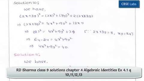 RD Sharma class 9 solutions chapter 4 Algebraic Identities Ex 4.1 q 10