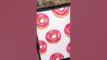 Watercolor donut procreate #procreate #digitalart #procreatebrushes #ipadart #watercolor #drawing