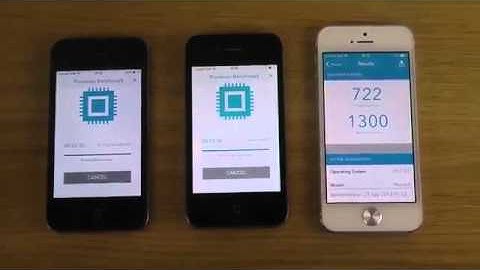 iPhone 5 iOS 7.0.2 vs. iPhone 4S iOS 7.0.2 vs. iPhone 4 iOS 7.0.2 - Benchmark Speed Review