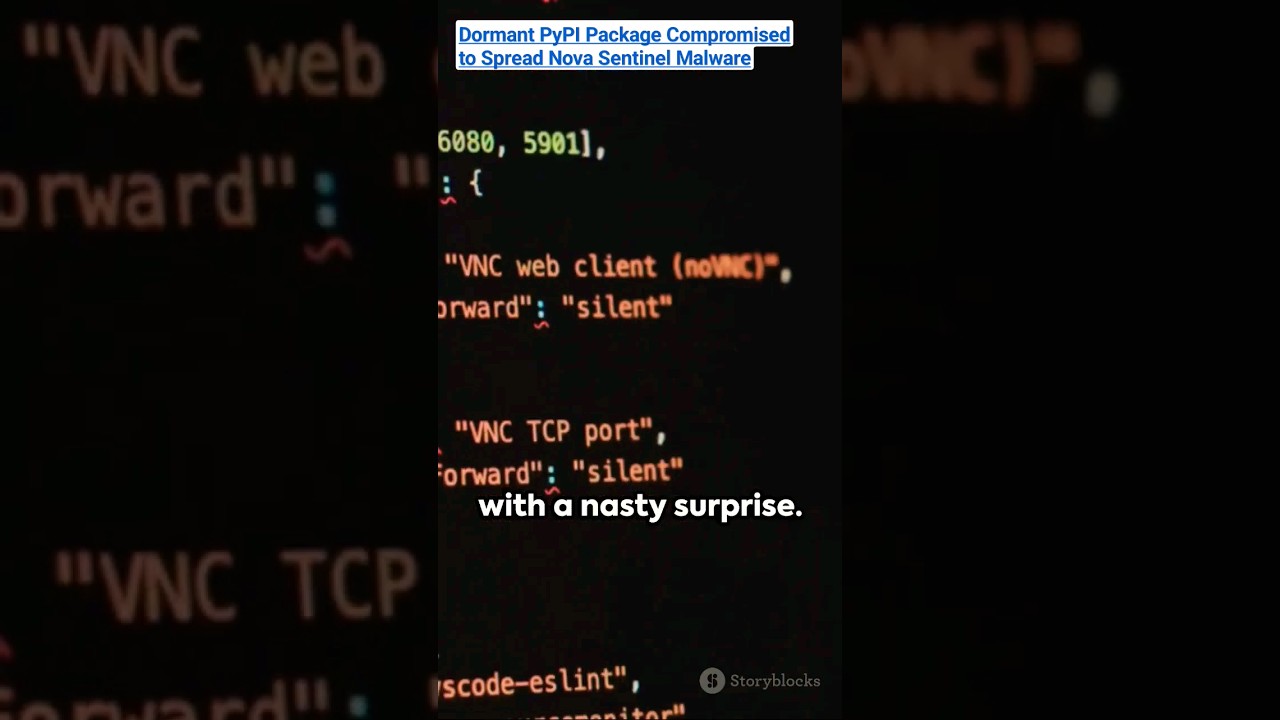 Dormant PyPI Package Compromised to Spread Nova Sentinel Malware #hacker #cyberware #cyberhack 👨💻