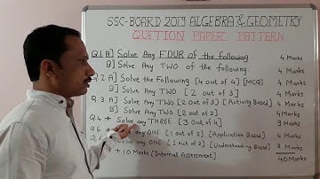 Question Paper Pattern. Maths. 10th std. Maharashtra Board by SGT CLASSES BY GOVIND AINKAR Sir