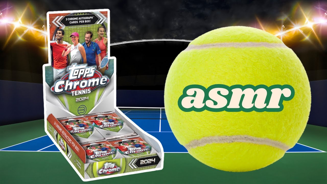 ASMR whisper and gum chewing: opening Topps Chrome tennis cards