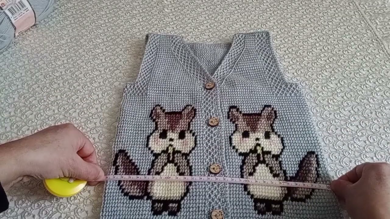 Tunus işi 2  yaş yelek anlatımı PART 1 Tunisian style 2 year old vest explanation PART 1