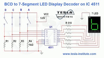 BCD to 7-segment LED Dispaly Decoder on IC 4511