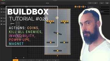 Buildbox 2 Tutorial 026:Actions Coin Kill all Enemies Invincibility Power Up Magnet Gameplay