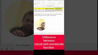 Difference between concat and concatenate function in excel  ll #excel #exceltips #exceltricks