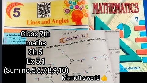 #Class 7th Maths Ch 5 Lines and Angles Ex 5.1(sum no.5,6,7,8,9,10)👍NCERT PSEB CBSE👍easy explained 🥰