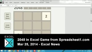 2048 Feito no Microsoft Excel 