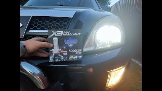 Реальный отзыв о led лампах X3 Led Headlight H4