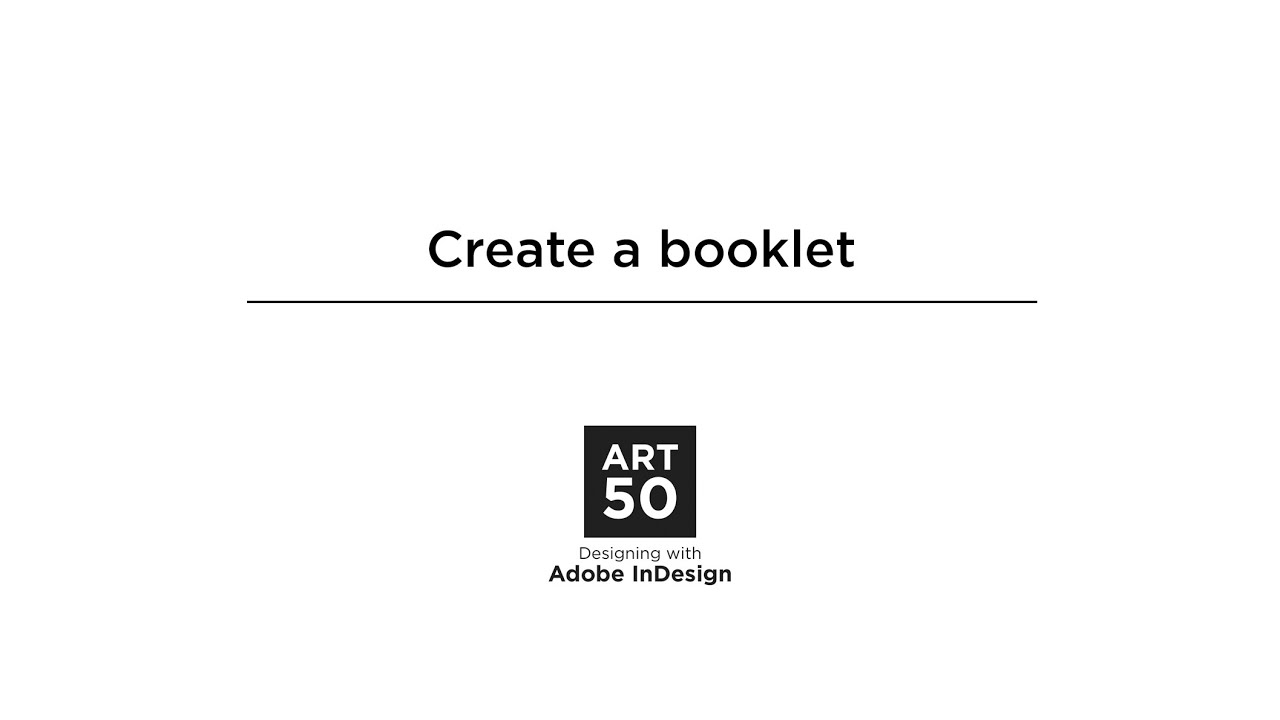 Create a booklet YouTube
