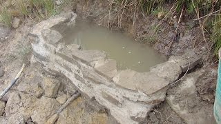 Tapping a spring for Running spring water in the off grid roundhouse