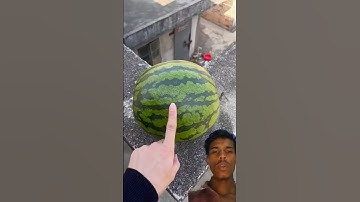 Experiment: Will watermelons and cantaloupes explode if they roll down from a tall building?#shorts