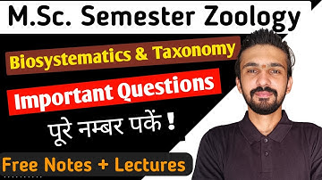Msc Zoology Semester Important Questions || Biosystematics & Taxonomy || By Dadhich Sir