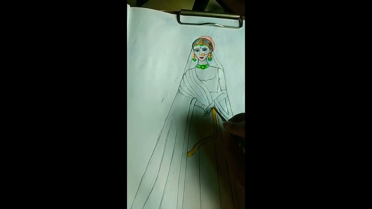 Wedding party dress sketch for fashion designing esay dress sketches