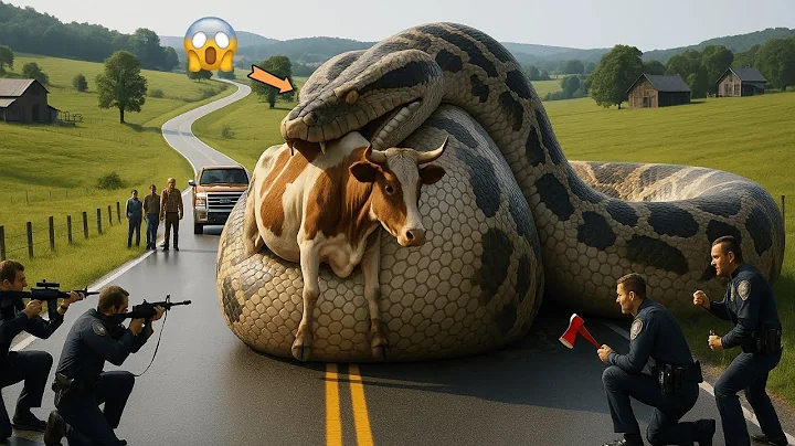 Brave Heroes Save the Innocent Mother Cow from the Giant Python’s Terrifying Attack 🐍