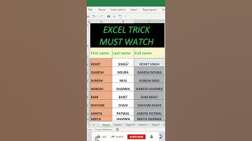 #shorts |Combine cells using & |Excel funny magic trick and tip | Excel shortcut trick |Excel trick|