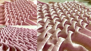 HOW TO SEW BONES PATTERN IN SMOCKING | Velvet Fabric Manipulation Piece | Didsbury Art Studio
