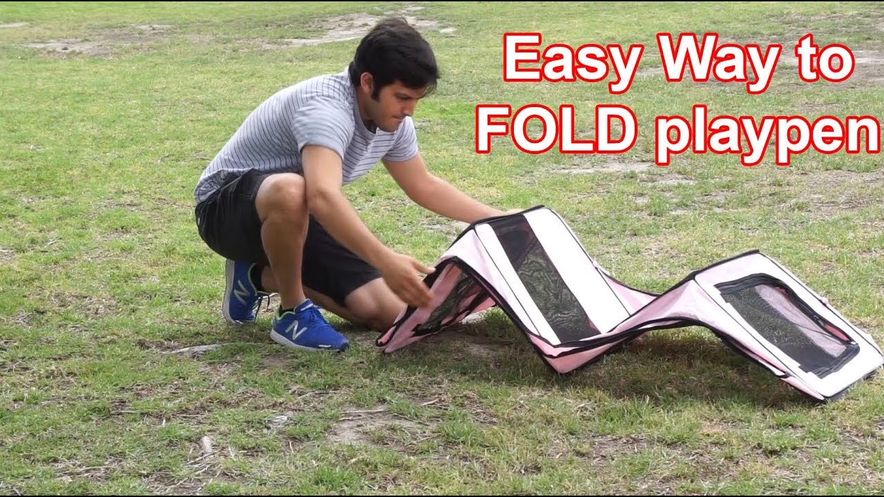 The Easy Way to Fold Pet Playpen - Portable Fabric Crate 