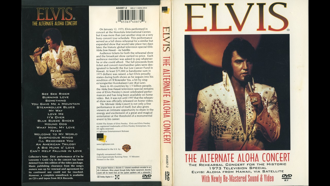 ミュージック Elvis: The Alternate Aloha Concert DVD Elvis Presley - DVD - The Alternate Aloha Concert (Lightyear